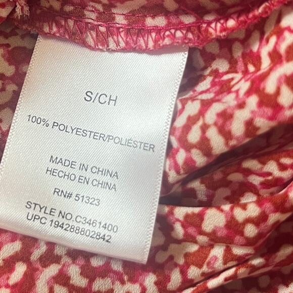 Vince Camuto Pleated Midi Skirt Womens Small Pink White Elastic Waist Lined Soft - Picture 6 of 10